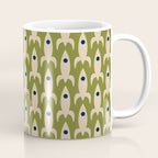 Space Age Rocket Ships - Atomic Age Mid-Century Modern Pattern in Mid Mod Beige and Olive Coffee Mug Gallery Image 1