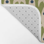 Space Age Rocket Ships - Atomic Age Mid-Century Modern Pattern in Mid Mod Beige and Olive Bath Mat Gallery Image 2