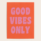 Retro Good Vibes Only Lettering in Pink and Orange Poster Gallery Image 4