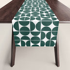 Mid Century Modern Geometric 04 Dark Green Table Runner Gallery Image 1