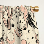 Desert Unicorn - Black, peach pink, and cream Window Curtain Gallery Image 2