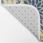 Floral Print, Yellow, Gray, Blue, Teal Bath Mat Gallery Image 2