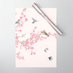 Birds and cherry blossoms Wrapping Paper Gallery Image 1