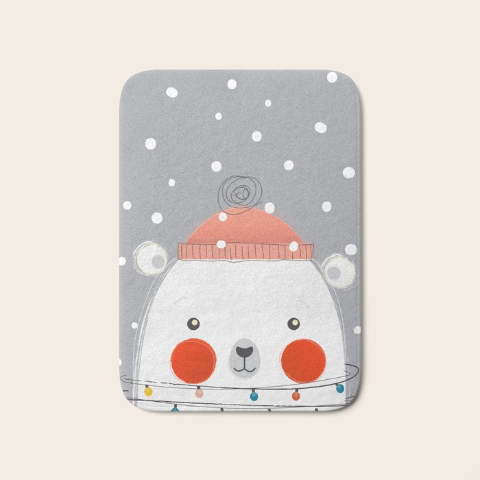 Christmas Polar Bear Bath Mat Gallery Image 1