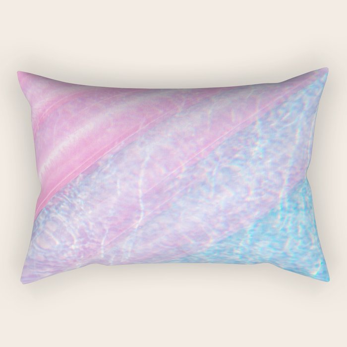 Soft Summer Light 1 - Pastel Pool Water Abstract Rectangular Pillow Gallery Image 2
