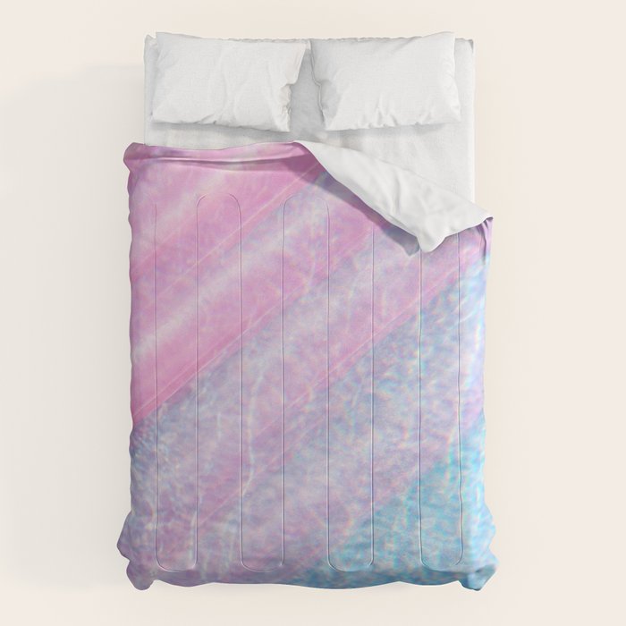 Soft Summer Light 1 - Pastel Pool Water Abstract Comforter Gallery Image 6