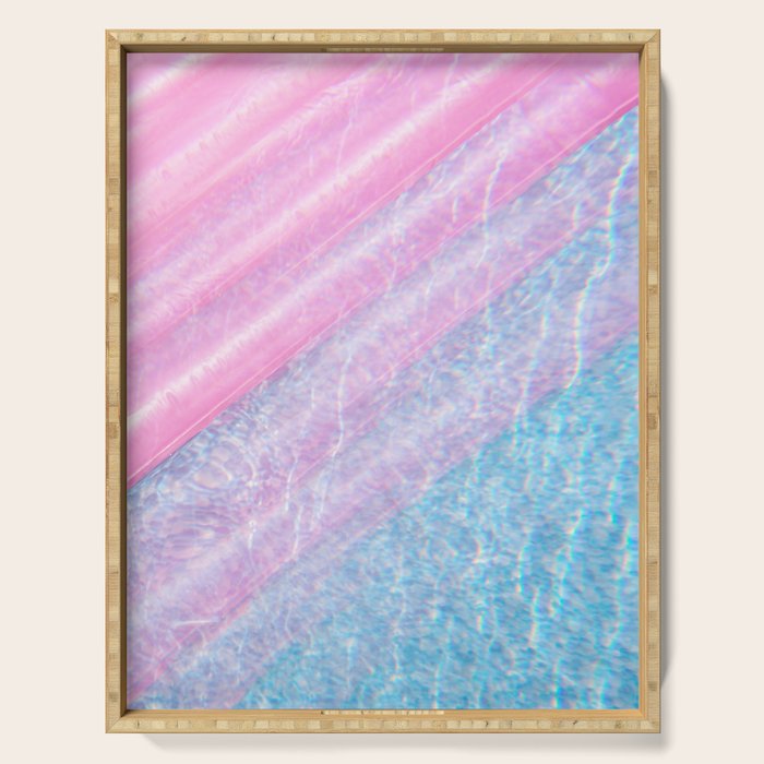 Soft Summer Light 1 - Pastel Pool Water Abstract Serving Tray Gallery Image 1