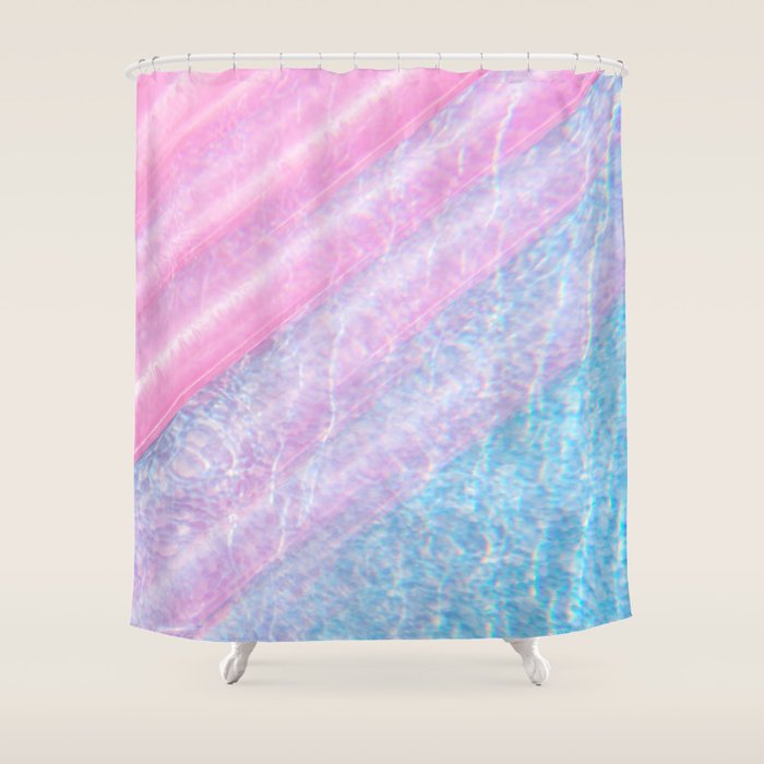 Soft Summer Light 1 - Pastel Pool Water Abstract Shower Curtain Gallery Image 1