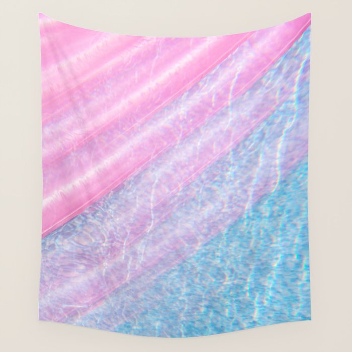 Soft Summer Light 1 - Pastel Pool Water Abstract Wall Tapestry Gallery Image 4
