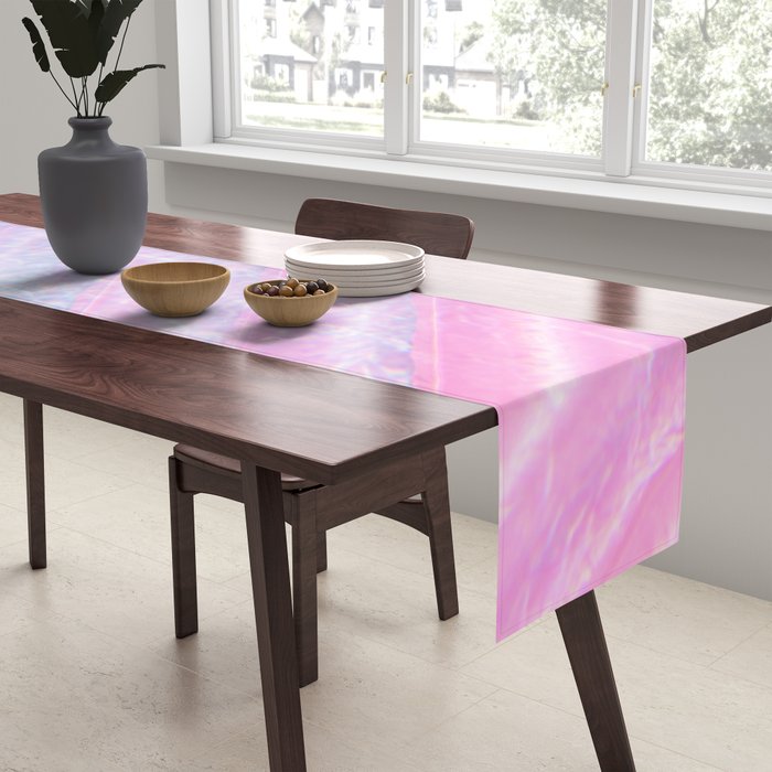 Soft Summer Light 1 - Pastel Pool Water Abstract Table Runner Gallery Image 2