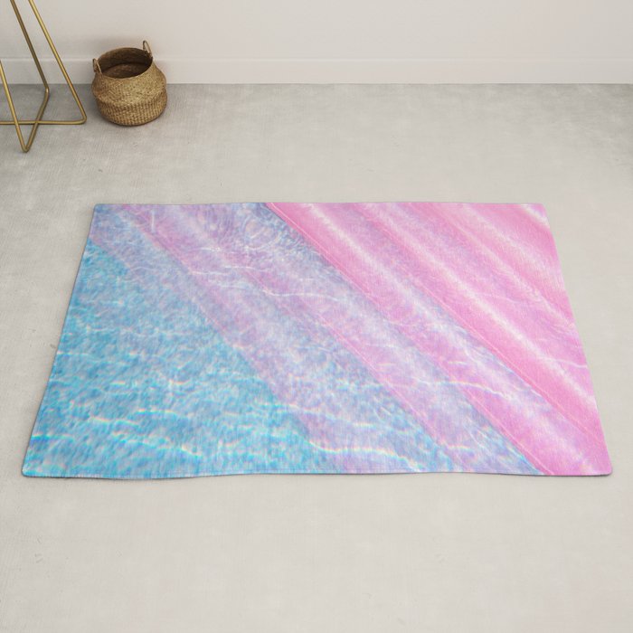 Soft Summer Light 1 - Pastel Pool Water Abstract Rug Gallery Image 2