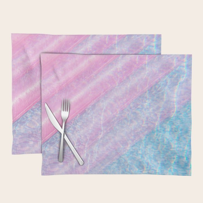Soft Summer Light 1 - Pastel Pool Water Abstract Placemat Gallery Image 1