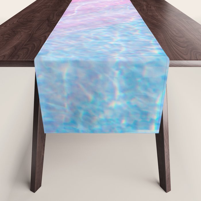Soft Summer Light 1 - Pastel Pool Water Abstract Table Runner Gallery Image 1