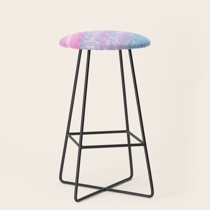 Soft Summer Light 1 - Pastel Pool Water Abstract Stool Gallery Image 1