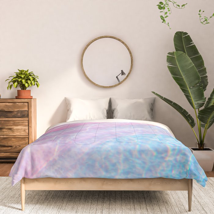 Soft Summer Light 1 - Pastel Pool Water Abstract Comforter Gallery Image 3