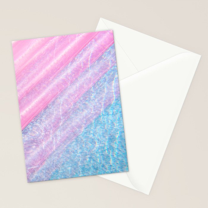 Soft Summer Light 1 - Pastel Pool Water Abstract Stationery Card Gallery Image 2