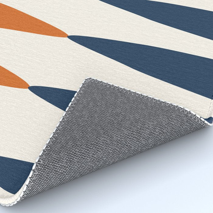 Abstract Shapes 106 Pattern in vintage Orange and Navy Blue  Rug Gallery Image 4