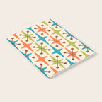 Mid Century Modern Atomic Starburst Pattern 441 Orange Brown Turquoise Chartreuse Notebook Gallery Image 2