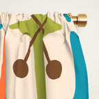 Mid Century Modern Atomic Starburst Pattern 441 Orange Brown Turquoise Chartreuse Window Curtain Gallery Image 2