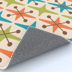 Mid Century Modern Atomic Starburst Pattern 441 Orange Brown Turquoise Chartreuse Rug Gallery Image 4