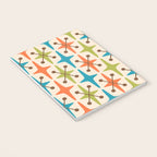 Mid Century Modern Atomic Starburst Pattern 441 Orange Brown Turquoise Chartreuse Notebook Gallery Image 3