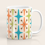 Mid Century Modern Atomic Starburst Pattern 441 Orange Brown Turquoise Chartreuse Coffee Mug Gallery Image 1