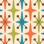 Mid Century Modern Atomic Starburst Pattern 441 Orange Brown Turquoise Chartreuse Coffee Mug Gallery Image 2