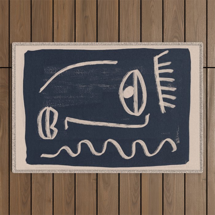 Abstract Face 23 Outdoor Rug Gallery Image 1