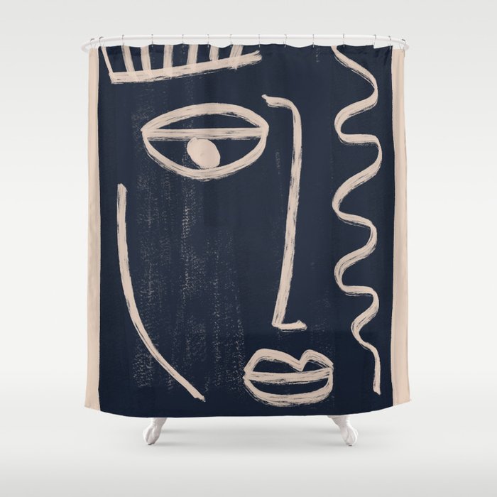 Abstract Face 23 Shower Curtain Gallery Image 1