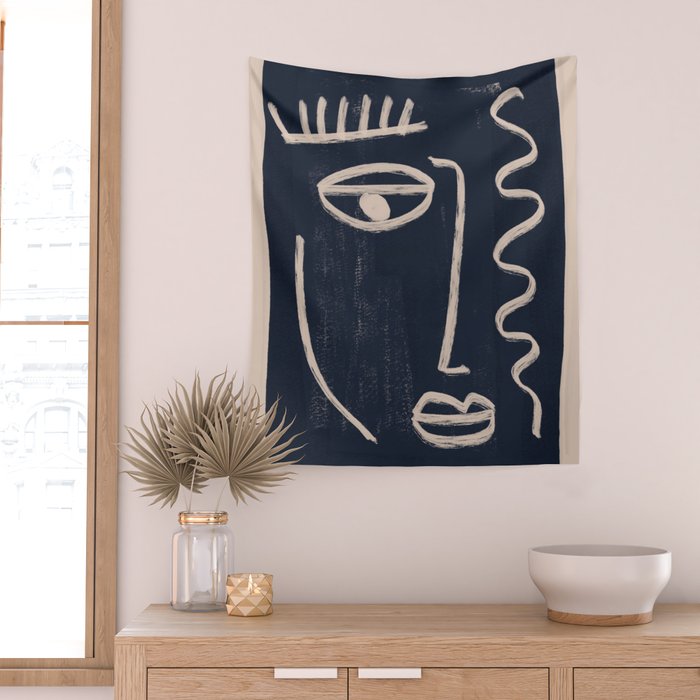Abstract Face 23 Wall Tapestry Gallery Image 2