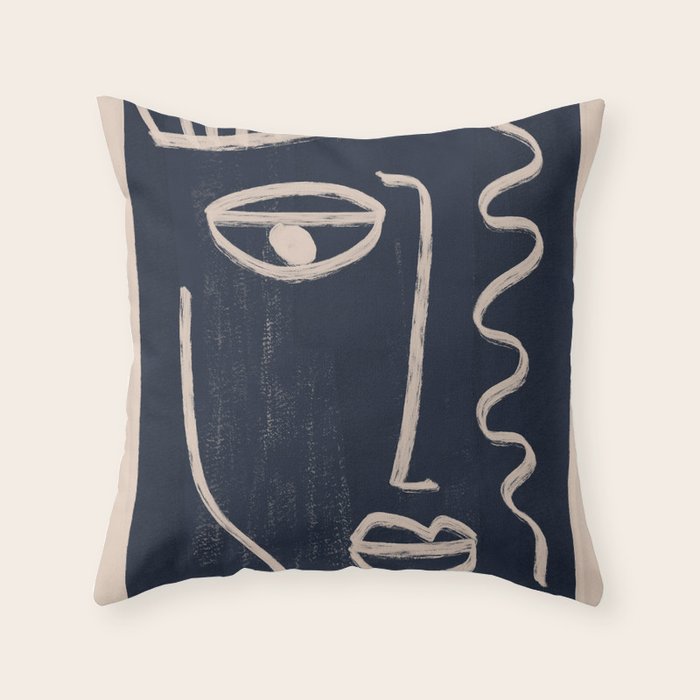 Abstract Face 23 Throw Pillow Gallery Image 1