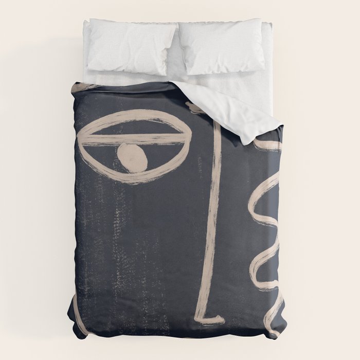 Abstract Face 23 Duvet Cover Gallery Image 1