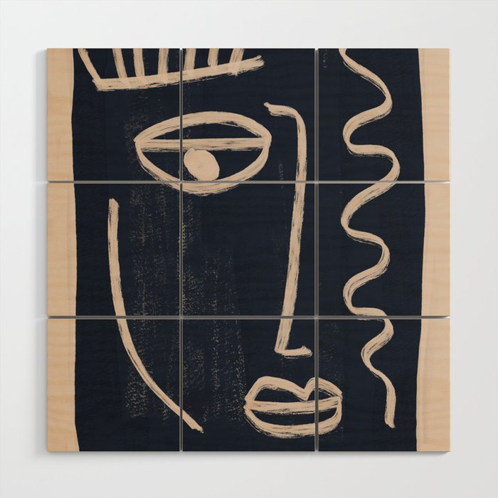 Abstract Face 23 Wood Wall Art Gallery Image 1
