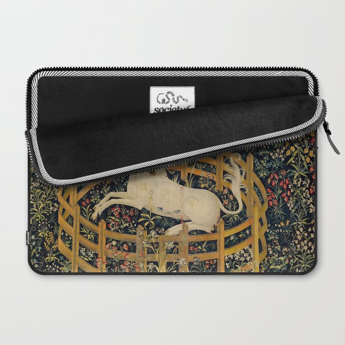 The Unicorn Rests in a Garden from the Unicorn Tapestries Laptop Sleeve Gallery Image 2