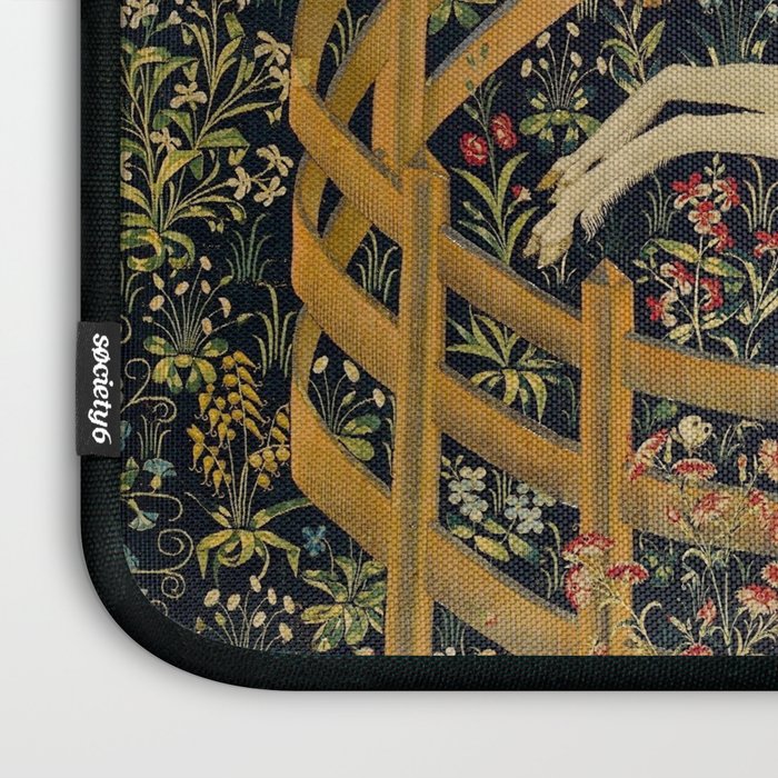 The Unicorn Rests in a Garden from the Unicorn Tapestries Laptop Sleeve Gallery Image 3