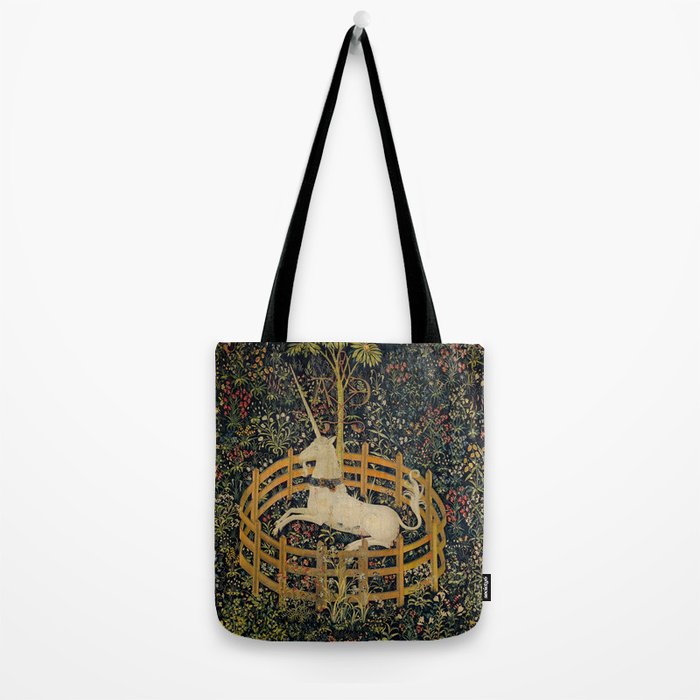 The Unicorn Rests in a Garden from the Unicorn Tapestries Tote Bag Gallery Image 2