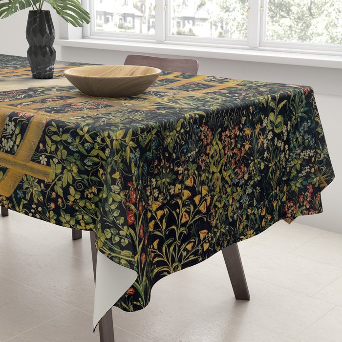 The Unicorn Rests in a Garden from the Unicorn Tapestries Tablecloth Gallery Image 3