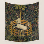 The Unicorn Rests in a Garden from the Unicorn Tapestries Wall Tapestry Gallery Image 4