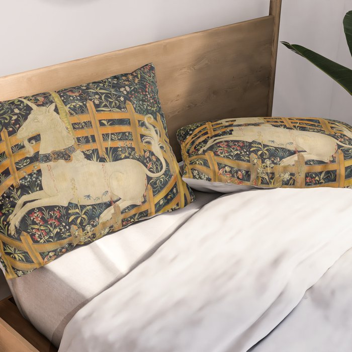 The Unicorn Rests in a Garden from the Unicorn Tapestries Pillow Sham Gallery Image 2
