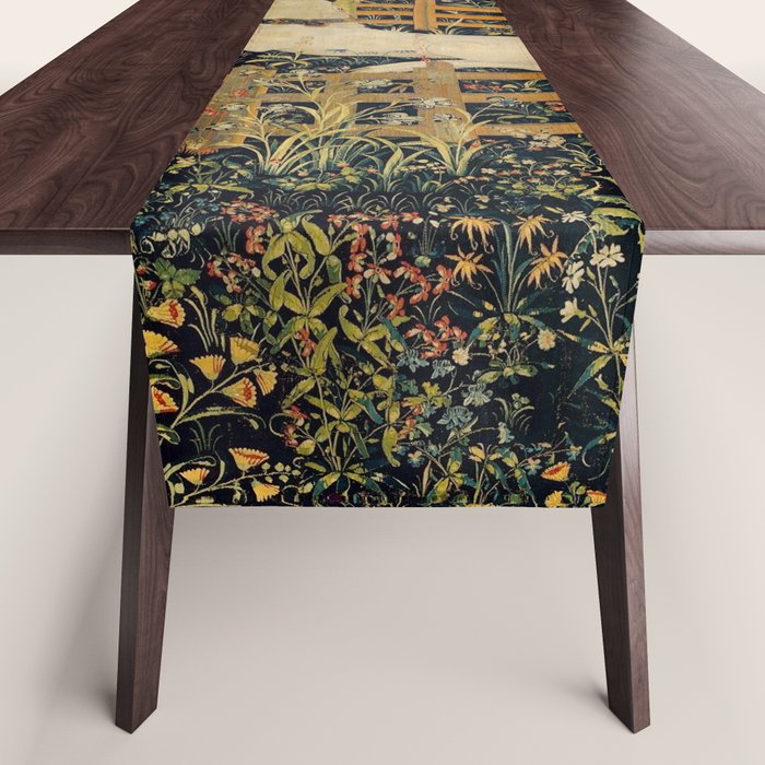 The Unicorn Rests in a Garden from the Unicorn Tapestries Table Runner Gallery Image 1
