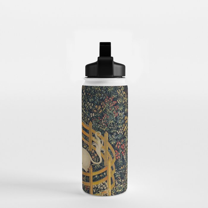 The Unicorn Rests in a Garden from the Unicorn Tapestries Water Bottle Gallery Image 2