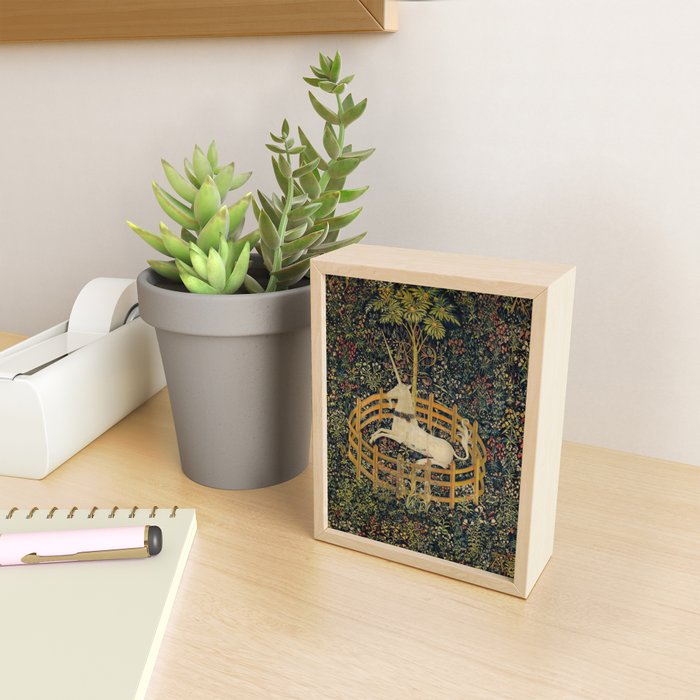 The Unicorn Rests in a Garden from the Unicorn Tapestries Mini Art Print Gallery Image 2