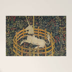 The Unicorn Rests in a Garden from the Unicorn Tapestries Welcome Mat Gallery Image 1