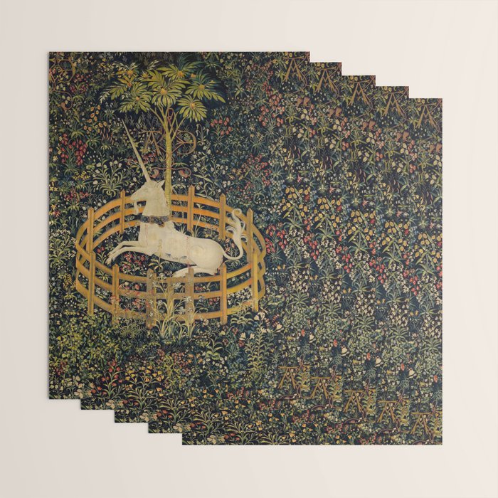 The Unicorn Rests in a Garden from the Unicorn Tapestries Wrapping Paper Gallery Image 3