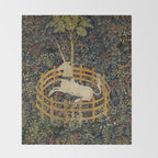 The Unicorn Rests in a Garden from the Unicorn Tapestries Throw Blanket Gallery Image 2
