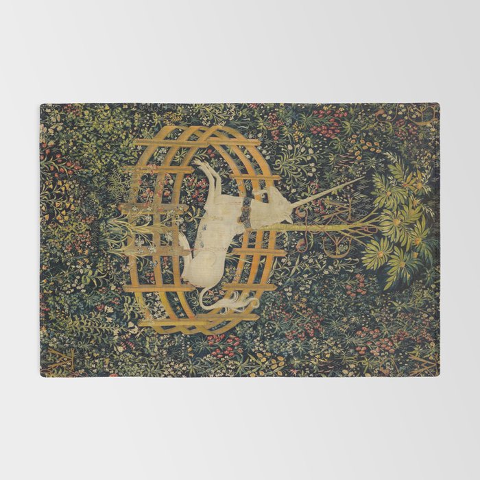 The Unicorn Rests in a Garden from the Unicorn Tapestries Rug Gallery Image 2