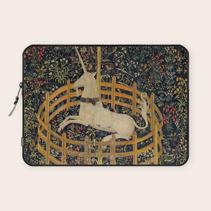 The Unicorn Rests in a Garden from the Unicorn Tapestries Laptop Sleeve Gallery Image 1