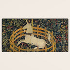 The Unicorn Rests in a Garden from the Unicorn Tapestries Desk Mat Gallery Image 3