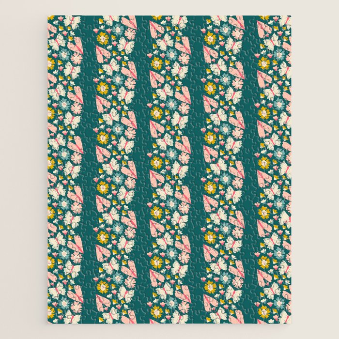 Floral Stripe Jigsaw Puzzle Gallery Image 1