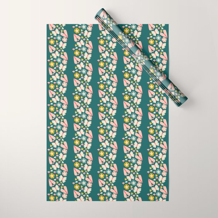 Floral Stripe Wrapping Paper Gallery Image 1